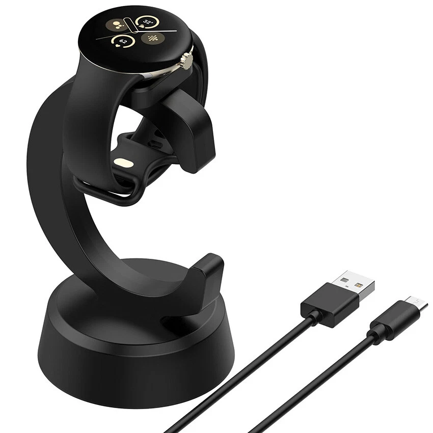 ForGoogle Pixel Watch3 (45MM/41MM) Black C-Shape Stand Charger Accessories - Image 4 of 4