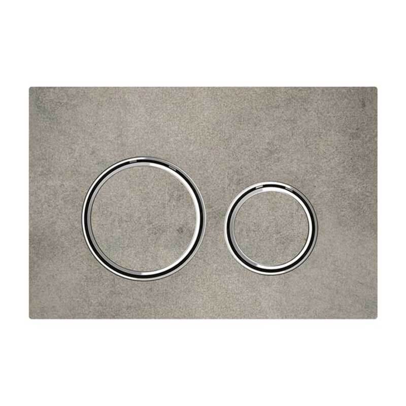 Placca Geberit Sigma 21 effetto Cemento - Anelli Cromo | 115.884.JV.1