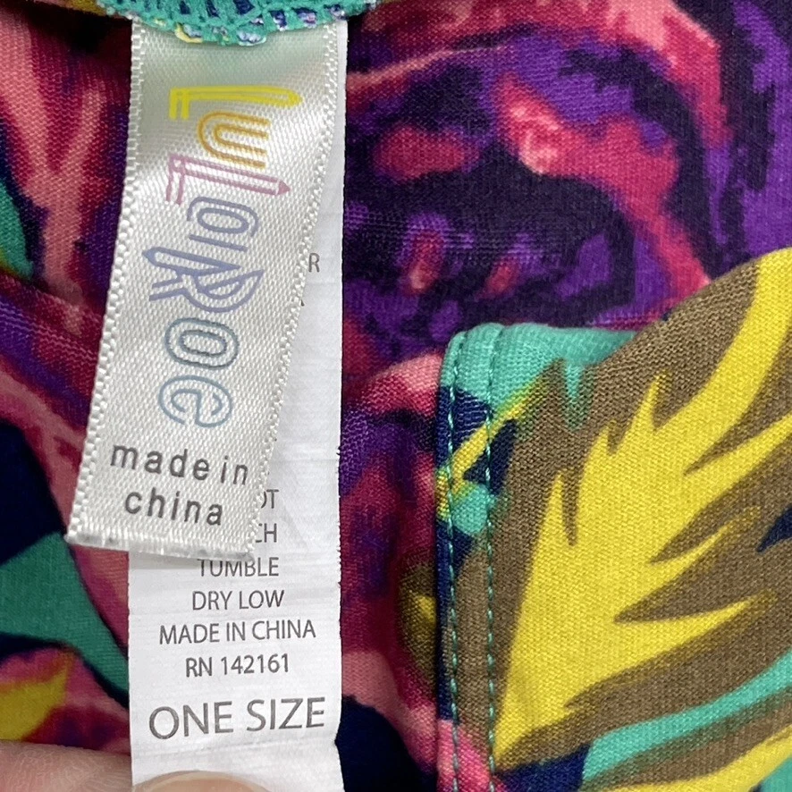 Legging Lularoe Mujer Multicolor Floral Elastizado Cintura Elástica Poliéster Talla Única Foto 4 de 4