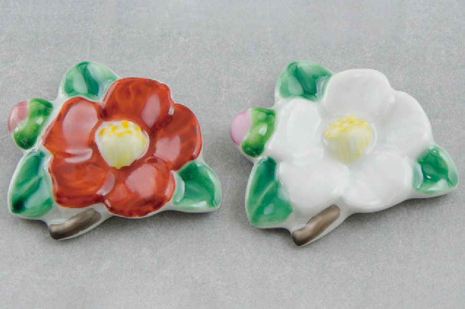 Kyo Kiyomizu Yaki Japonés Palillos Resto Hashioki 2pcs Rojo Blanco Camelia Japón