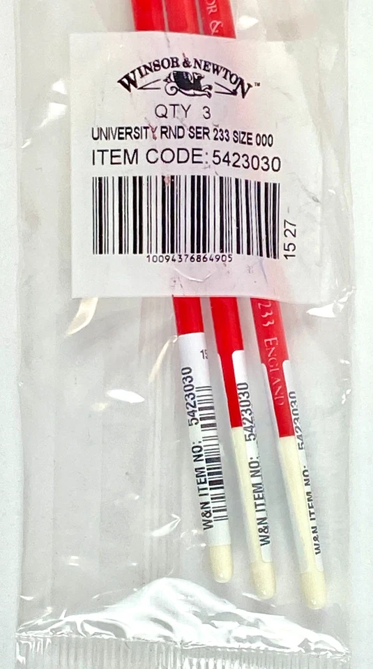 Winsor & Newton 5423030 Cepillo Redondo Serie 233 Tamaño 000 Paquete de 3 Foto 2 de 3