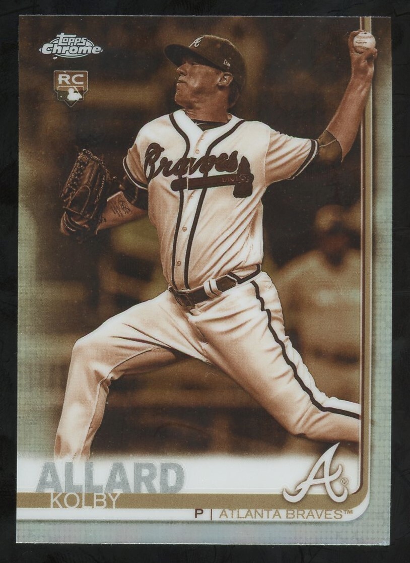 2019 Topps Chrome Kolby Allard Rookie Sepia Refractor Braves Rangers RC #99
