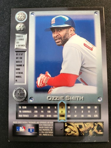 1996 Metal Universe #229 Ozzie Smith Cardinals - Picture 2 of 2