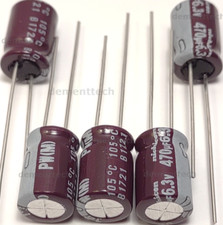5x 470uF 6.3V Nichicon PW Low-ESR Impedance 105C radial Capacitors caps 8mm 8x11