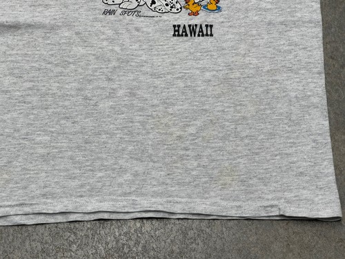 Vintage 90s Tultex Hawaii Dalmatians T Shirt Youth Small 8 Gray Rain Spots 1993 - Picture 8 of 10