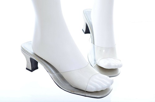 Vintage 90s Clear Plastic Y2K Heels Slip Ons Shoes Sandals Club Kid Cyber  Rave 8 | eBay