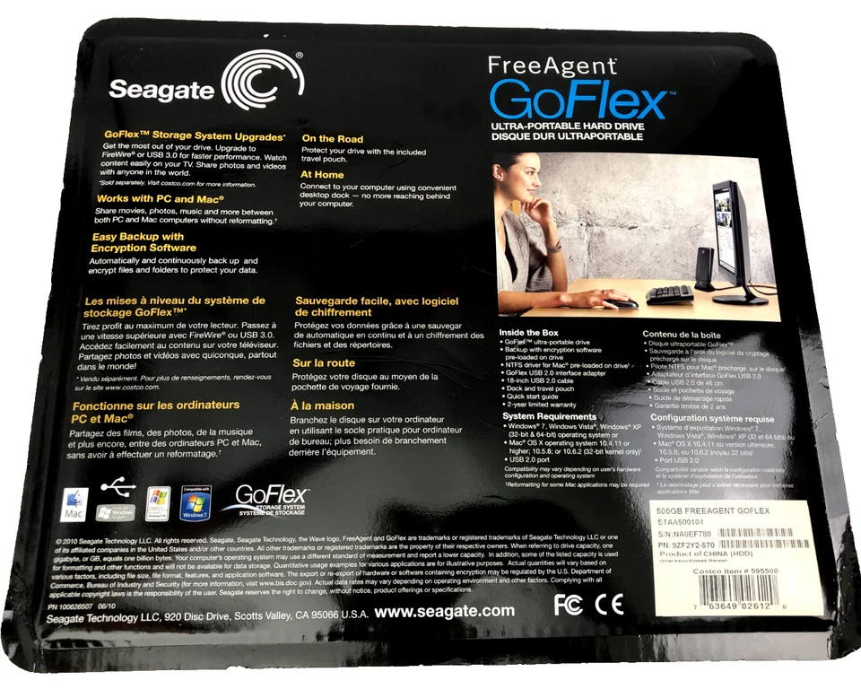 Seagate Free agent Goflex 500gb bundle USB 2.0 Mac & Windows 7 New - Image 4 of 4
