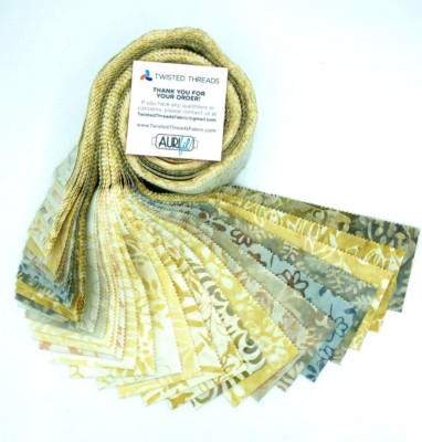 Java Batik Cream Tan Batik Jelly Roll 40 2.5 Inch Fabric Strips ST-MASJAB-TAN V2