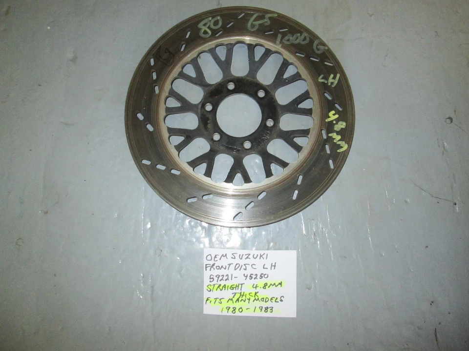 DISCO FRENO DELANTERO IZQUIERDO SUZUKI 1980-1983 59221-45250 4,8 MM RECTO Foto 4 de 4
