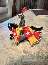Vintage Britains Tournament Medieval Knight On Horseback Hand Painted Figure