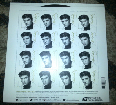 ELVIS PRESLEY 2015 USPS Music Icon FOREVER STAMPS DieCut SHEET OF