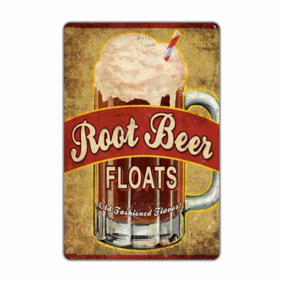 Root Beer Floats Tin Sign 8 x 12 inches