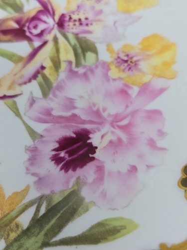 T & V Tressemann & Vogt Limoges France Hand Painted Orchid Plate 9 1/4" C. 1907 - Picture 5 of 14