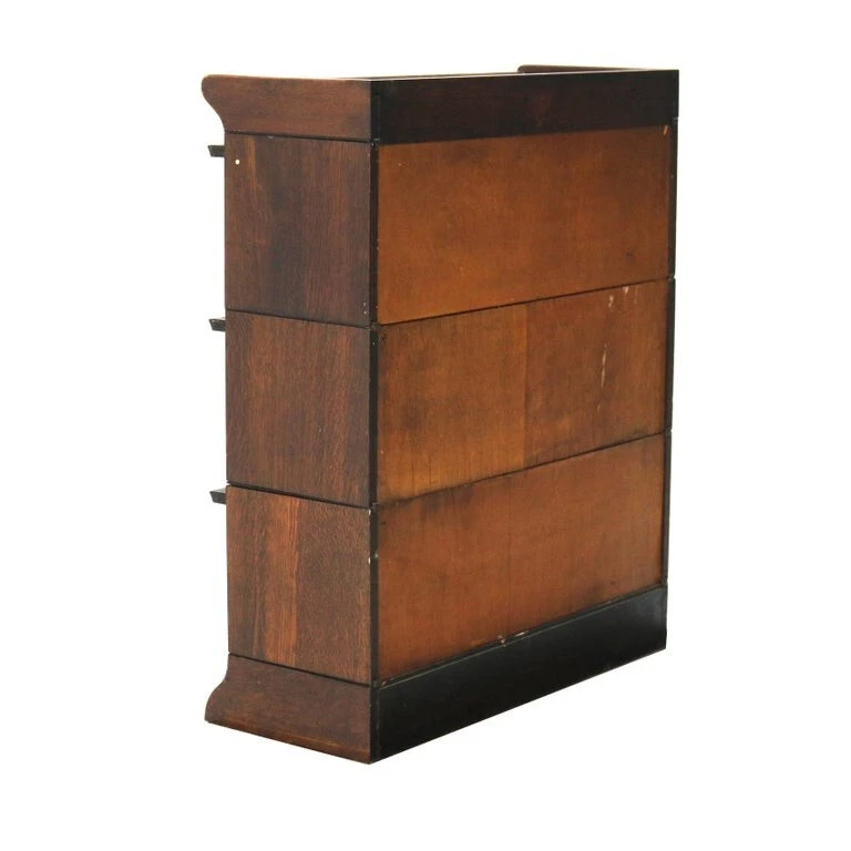 Antique Arts & Crafts Three Stack Oak Barrister Bookcase C1920 - Image 2 of 4