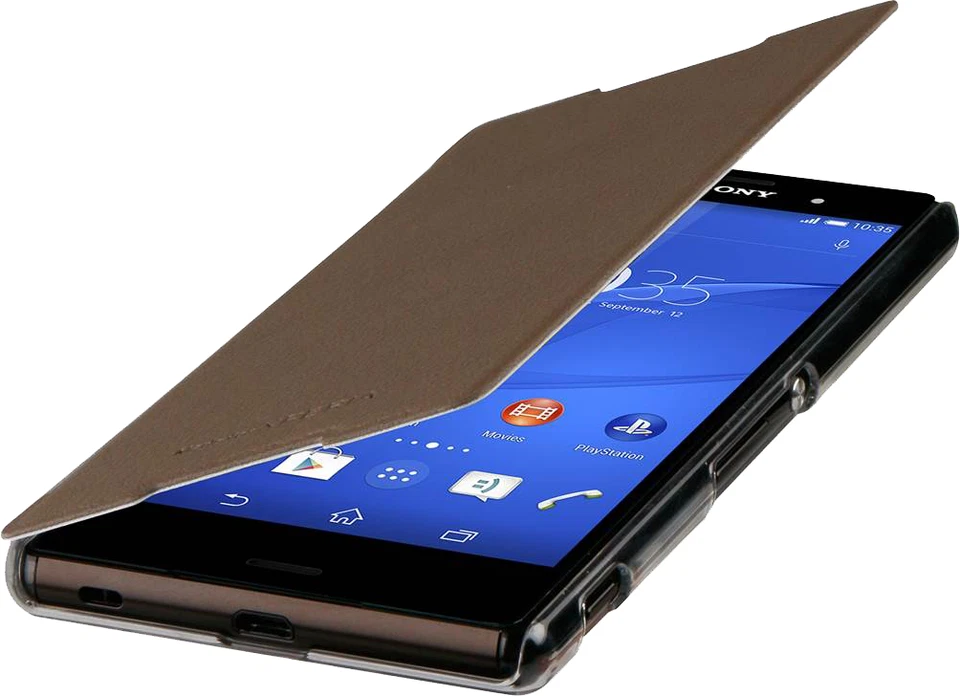 GENUINE SONY XPERIA Z3+ PLUS ROXFIT SLIMLINE BOOK CASE FLIP COVER | MUSHROOM - Image 2 of 3