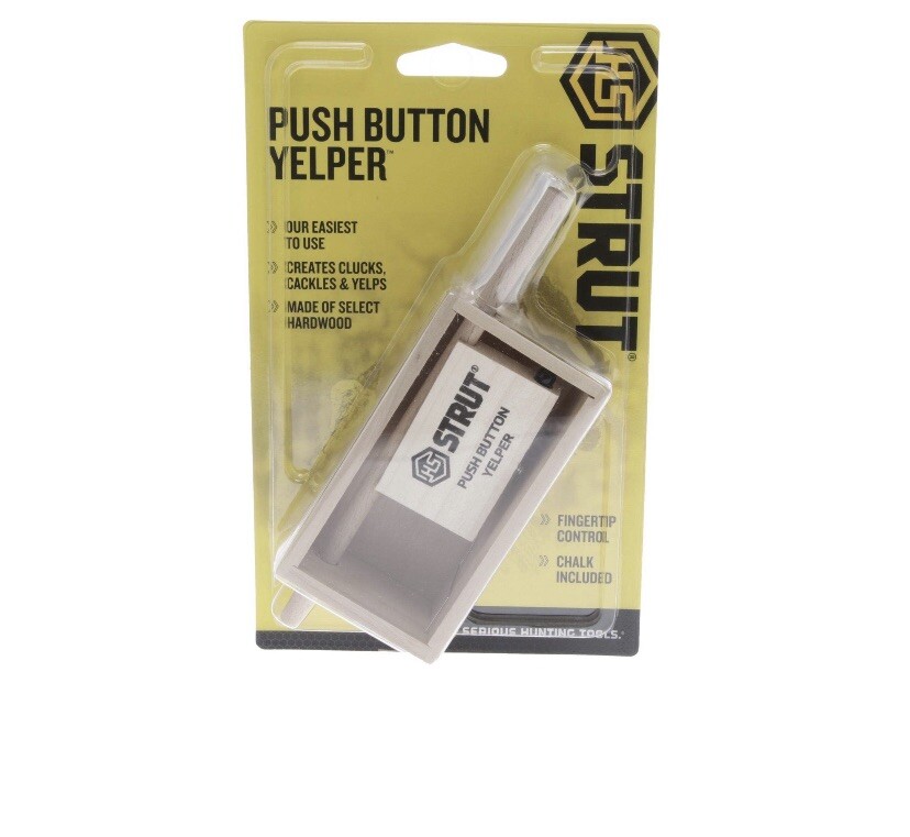 H S Strut Push Button Yelper Turkey Call Chalk Included New In Package