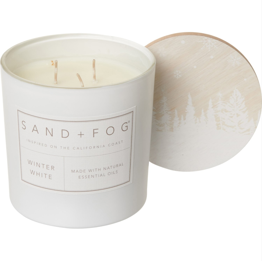 SAND AND FOG 21 oz. Christmas Candle Winter White Candle 3Wick eBay