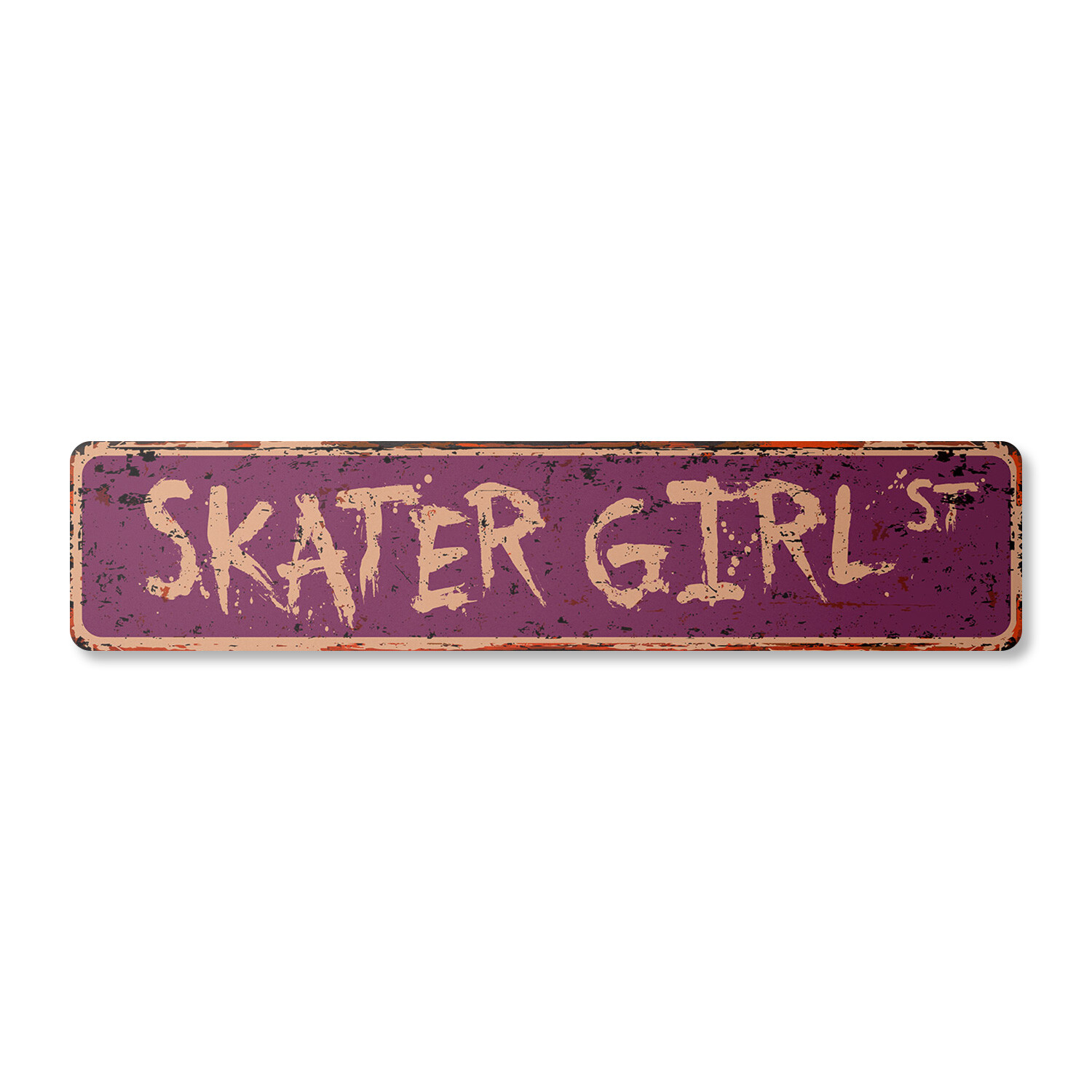 SKATER GIRL Vintage Street Sign skateboard skates skateboard