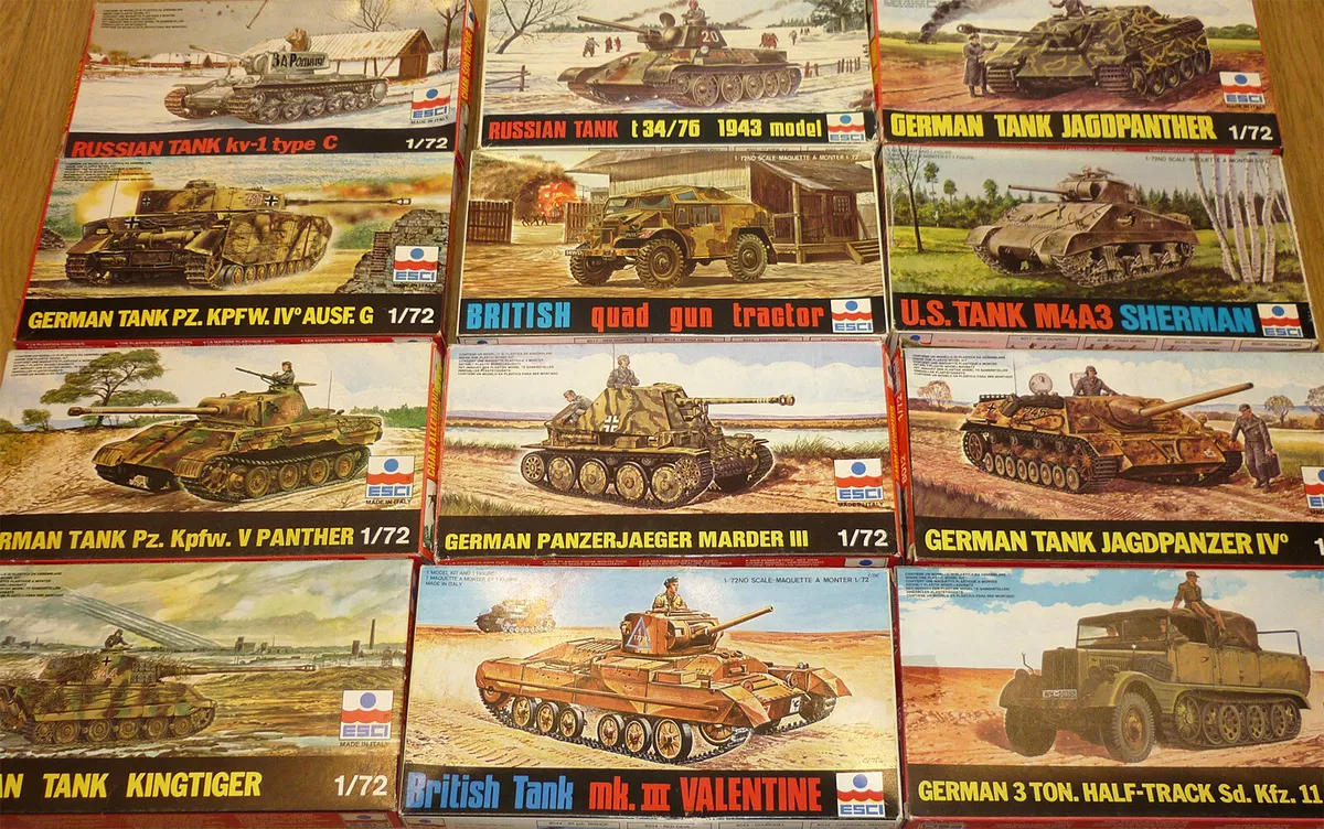 ESCI 1 72 scale large collection of tank AFV kits plastic kits