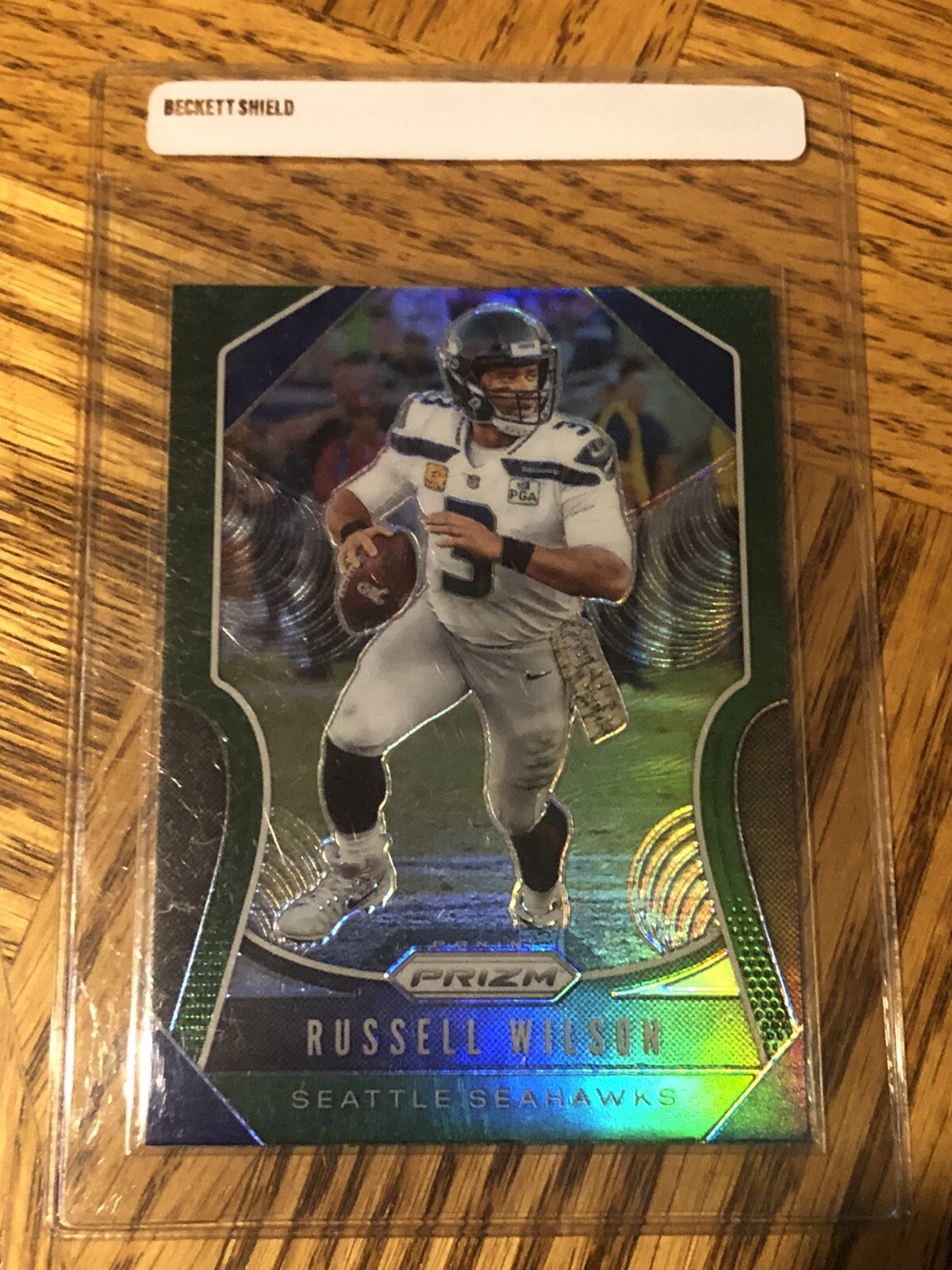 2019 Russell Wilson Panini Prizm Green Prizm Parallel Insert #258 NM