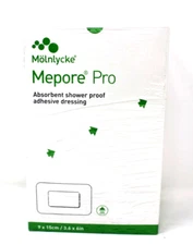 Molnlycke 671090 Mepore Pro 3.6" X 6" Waterproof Self-Adhesive Dressing - 40/BX