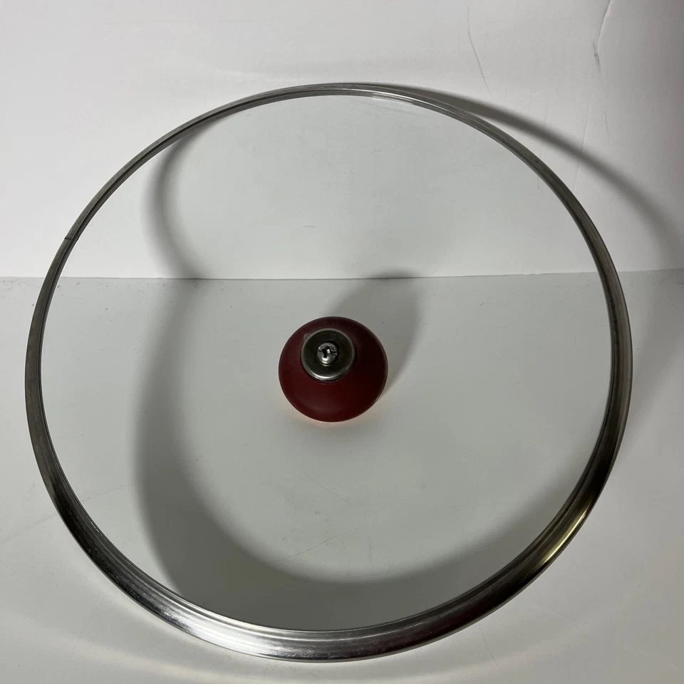 9.5" Paula Dean Repuesto Tapa Cristal Pequeña Redonda Cobre Rojo Mango GLA 1302021 Foto 4 de 4