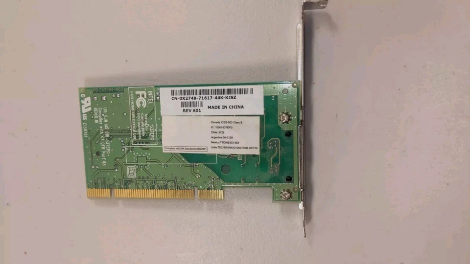 Dell Intel 537EPG 56K V.92 PCI Data Fax Modem Card X2749 0X2749 |WM156 KB581603 - Image 2 of 4