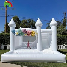 Inflatable White Bounce House with/Slide Ball Pit For Kids Toddlers Adults Party