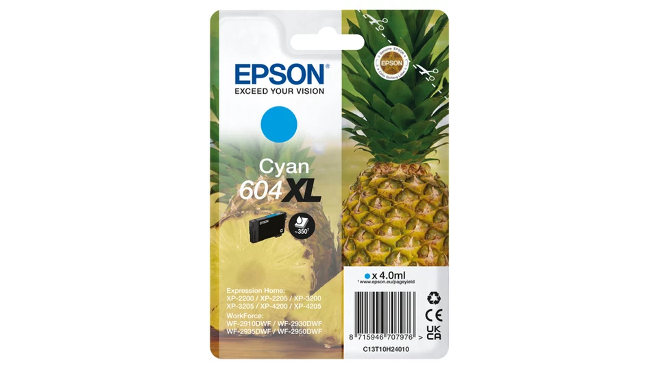 Cartuccia Epson 604 XL inchiostro Ciano/Cyan Ananas originale