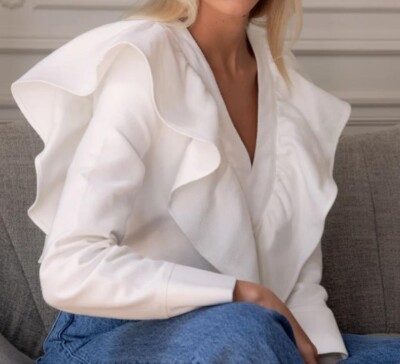 Rosae Paris Le Cesaire sweatshirt top white Chantilly Canva cotton bust38in 8