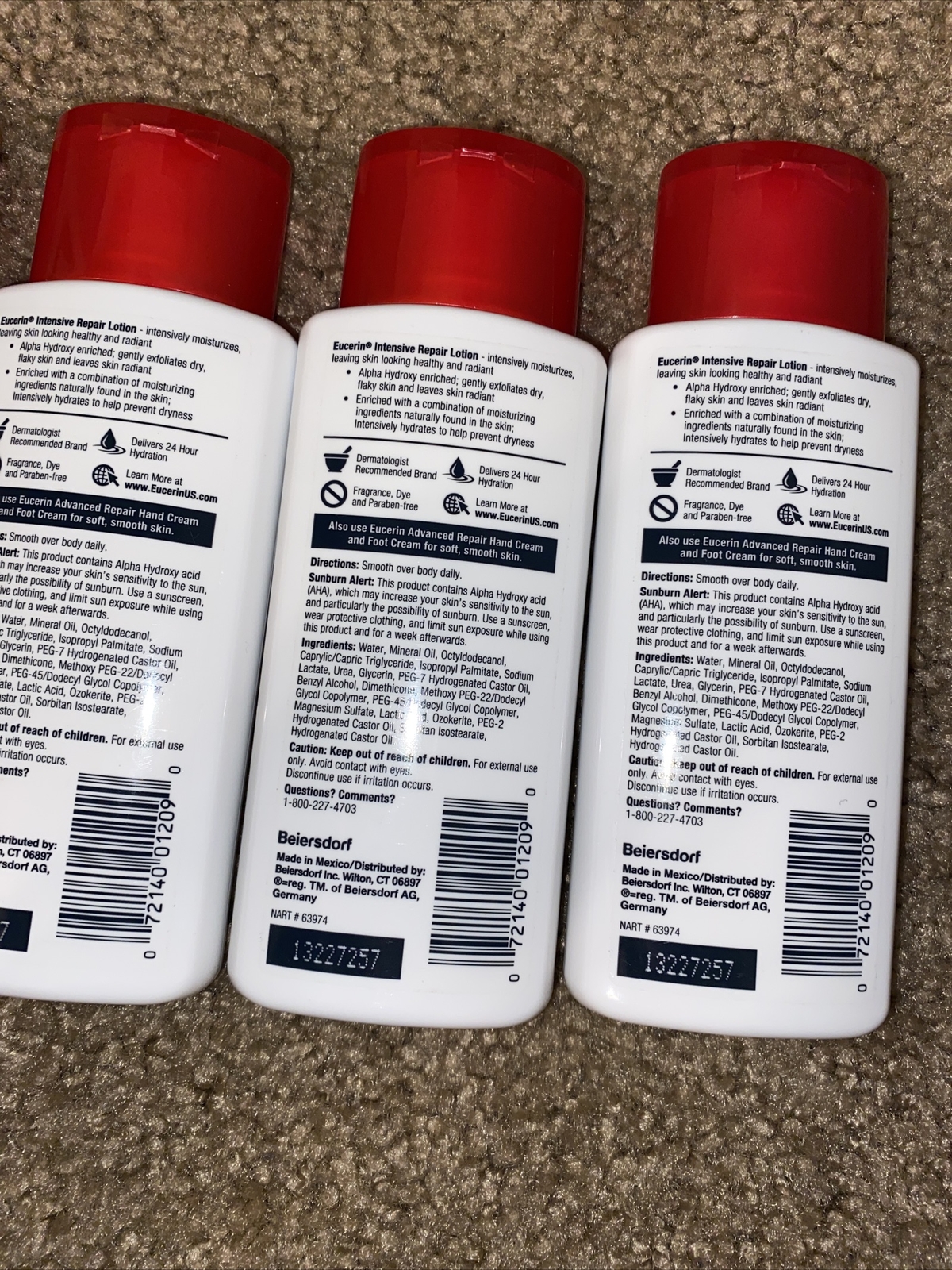4 Pack Eucerin Intensive Repair Rich Feel Lotion 5 oz Fragrance Free