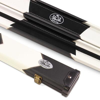 Baize Master WHITE ARROW 2-teiliges Deluxe Snooker Pool-Queuekoffer mit passendem Innenraum