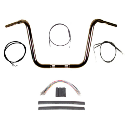 1 1/4'' BBlack 14'' Ape Hanger Handlebar Kit 1990-1995 Harley-Davidson Softail