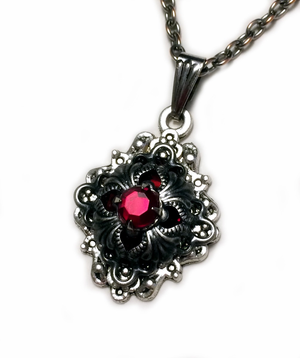 Gothic Victorian Filigree Pendant Necklace Renaissance Medieval