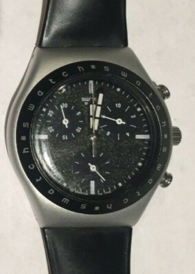 SWATCH IRONY ChronoMedium ALUMINIUM Swatch Leather Band. Working. Rare