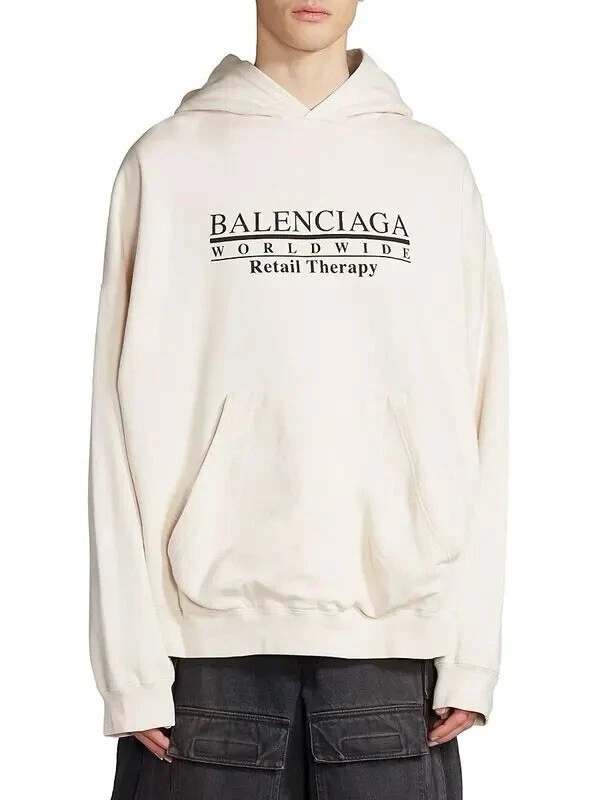 Felpa con cappuccio unisex BALENCIAGA Retail Therapy Logo taglia 2 $895
