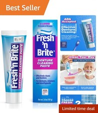 Denture Cleaner Paste, ADA Accepted Dual Action Formula for Fresh Breath  Ge...