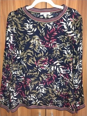 Langarmshirt, Bluse, Comma, Langarm, schwarz-gemustert, Gr. 44