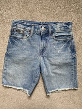 Boys Polo Ralph Lauren Size 12 Blue The Sullivan Slim Cut Off Shorts Adj. Waist