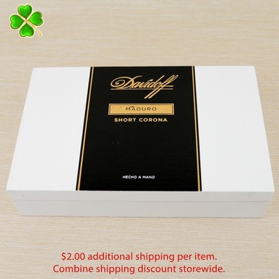 Davidoff Short Corona Maduro Empty Wood Cigar Box 7.5'' x 4.75'' x 1.5''
