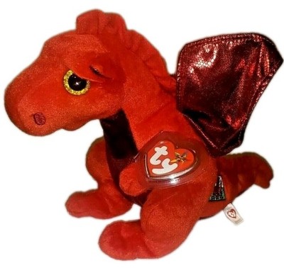 Ty Beanie Buddy - Y DDRAIG GOCH the Red Dragon Medium 10 Inch UK Exclusive MWMTs