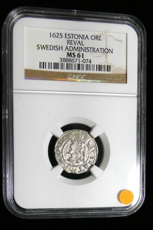 1625 Estonia One Ore. Reval Swedish Administration. NGC MS 61. TOP POP!