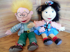 Lot of 2 1990's Fisher Price/Puzzle Place 13" Plush Dolls "Ben"  "Julie Woo"