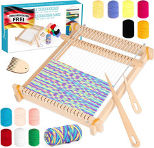 Kinder Webrahmen Set Holz 24x28cm für Kreativität, Basteln und Lernen