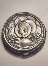 ANTIQUE SILVER PLATE BEADED MESH COIN PURSE 2 1/4 INCHES