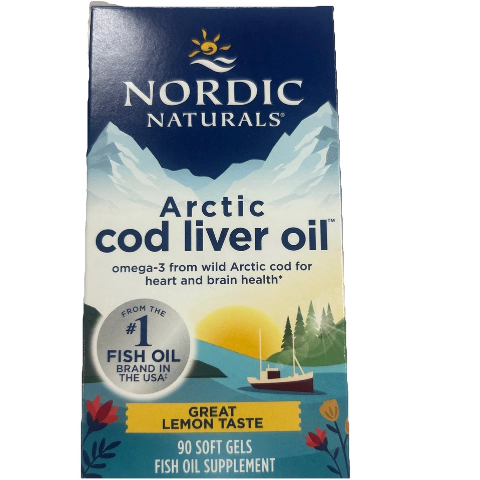Nordic Naturals Arctic Cod Liver Oil 90 Softgels, Lemon Flavor Fish Oil Omega3 - Image 2 of 3
