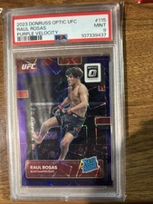 2023 Raul Rosas Jr RATED ROOKIE #08/59 UFC Donruss Optic Purple Velocity PSA 9