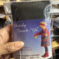 Sheerly children's girls' tights size 7-10 Black