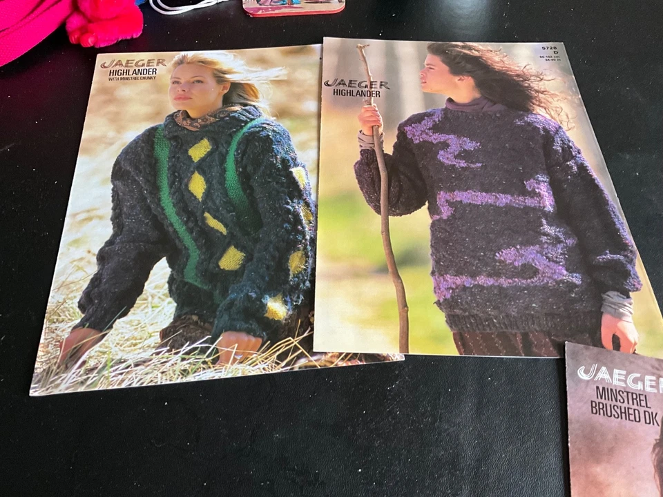 10 JAEGER HAND KNITTING PATTERNS - COSY WINTER SWEATERS CARDIGANS - ARAN SUIT - Image 2 of 4