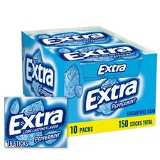 Extra Gum All Flavor Chewing Gum, 15 Pieces (Pack Of 10)